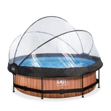 EXIT Wood zwembad ø300x76cm met overkapping